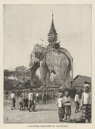 A Monster Elephant at Mandalay by Amedee Forestier